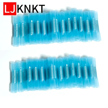 

100/200pcs Wire Connector BHT-2 16-12AWG Insulated Heat Shrink Electrical Crimp terminal blue boxs waterproof Butt tube