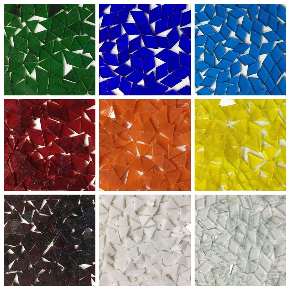 Glazed Ceramic Triangles for Craft Mosaics 50g Various Colours 