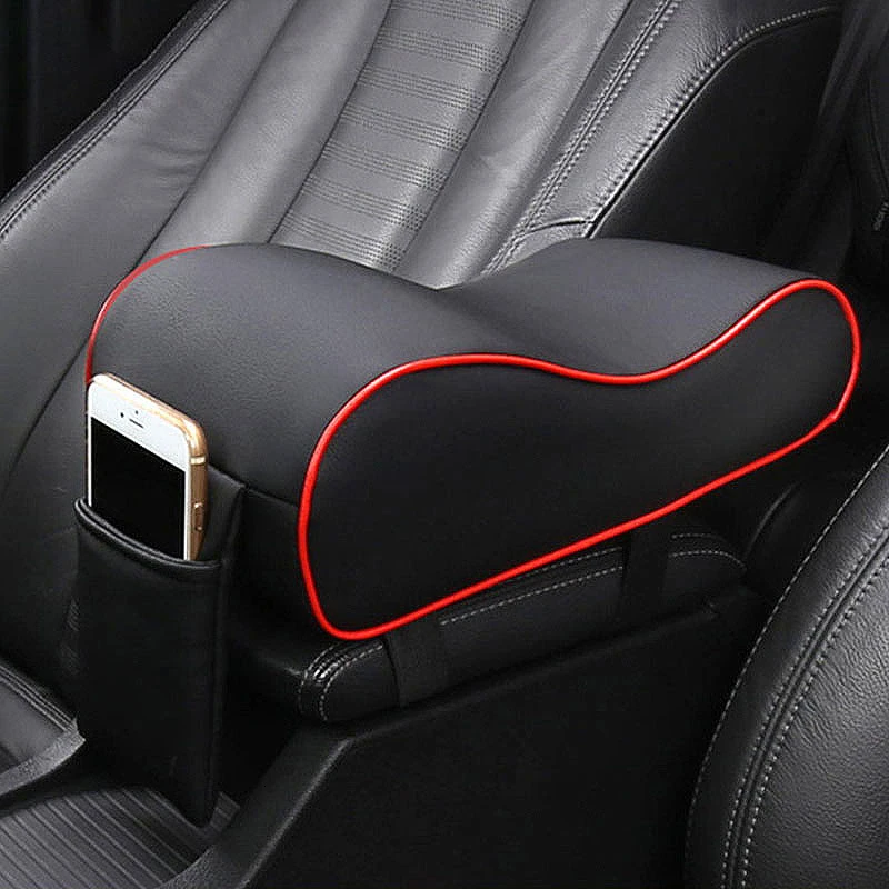 Leather Car Armrest Pad Covers Center Console Arm Rest Seat Box Pads Protective