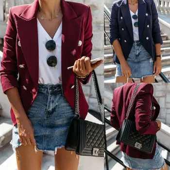 

New Fashion Women Winter Warm Wool Lapel Career Long Coat Trench Parka Slim Casual Blazer Jacket Top Overcoat Outwear Cardigan