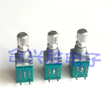 

RK09 type precision potentiometer with push switch B10K S3W audio speaker dual channel shaft length 15MM
