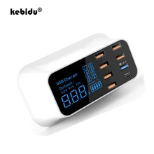 Быстрая зарядка 3,0, 8 портов, Тип C, USB зарядное устройство, светодиодный дисплей, адаптер для телефона, планшета, быстрое зарядное устройство для xiaomi, huawei, samsung, для iPhone