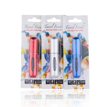 

5ml Refillable Perfume Bottle With Spray Pump Portable Empty Cosmetic Container Spray Atomizer Travel Size Cardboard Packaging