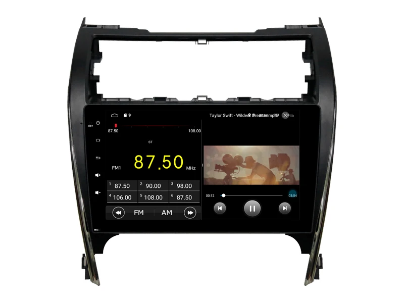 Perfect Car Multimedia Player 10.1inch IPS Screen Monitor GPS tape recorder Bluetooth Android 9.0 For Toyota Camry US Version Auto Audio 2