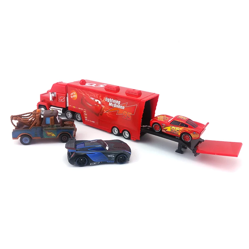 Disney Pixar Cars 3 Mater& McQueen& Jackson Storm& Mack 1:55 литая металлическая Игрушечная машина из сплава модель Свободный подарок