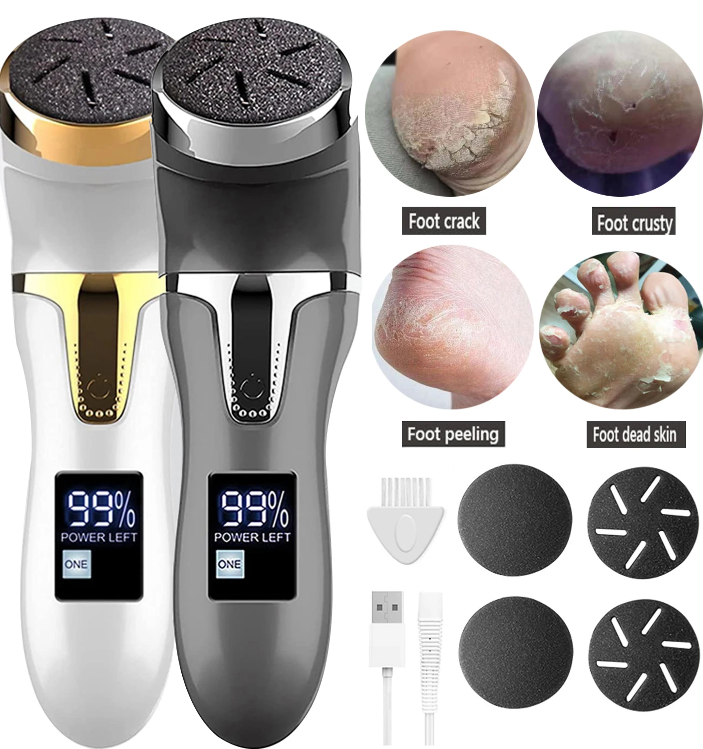 Electric Foot File Rechargeable Waterproof Hard Skin Remover Foot with Electric Foot File Rechargeable Waterproof Hard Skin Remover Foot with