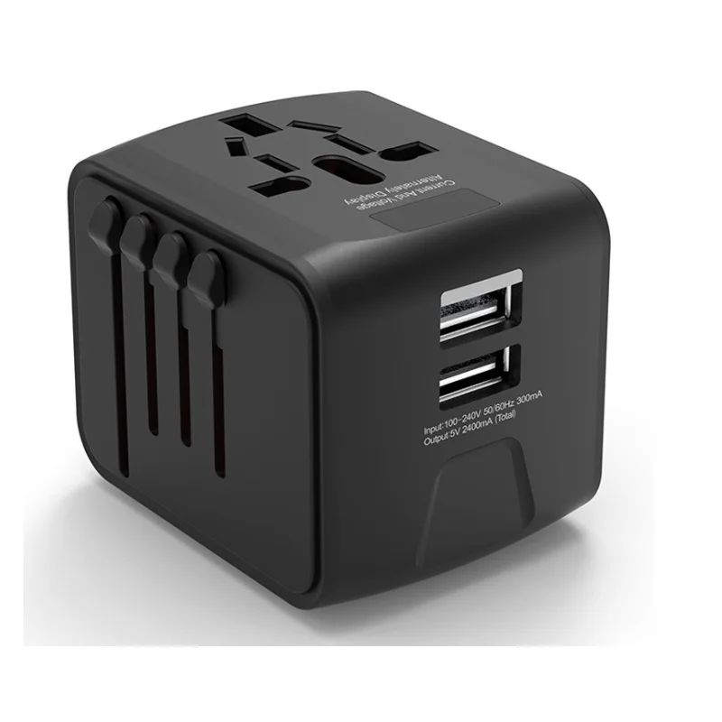 Великобритания/ЕС/Австралия/Азия США вилка дорожный адаптер Международный Универсальный адаптер питания 3.4a 4 USB по всему миру настенное зарядное устройство SL-199D - Цвет: Черный