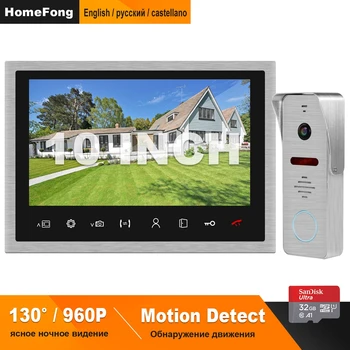 

HomeFong Video Intercom Wired 10 inch Video Door Phone HD 960P 130 Degree Video Doorbell Support Motion Detection Home Intercom