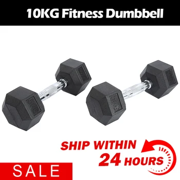 

1 Pair Dumbbells Dedicated Rubberized Fixed Hexagonal Fitness Device Dumbbells for Training Exercise Fitness
