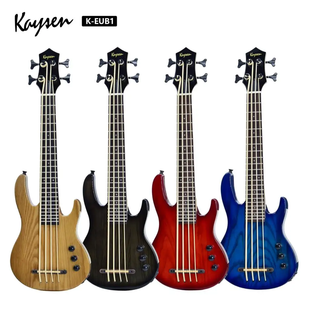 

Electric Ubass Ukulele Bass 30 Inches All Solid Nylon 4 Strings Ash Wood Black Gary Red Blue Initiative Adapterization Pick Up