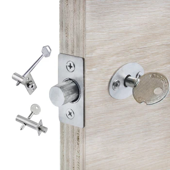 

2pcs Stainless Steel 201 Invisible Tube Well Lock Well Lock Pipe Lock with Key for Escape Aisle Fireproof Door