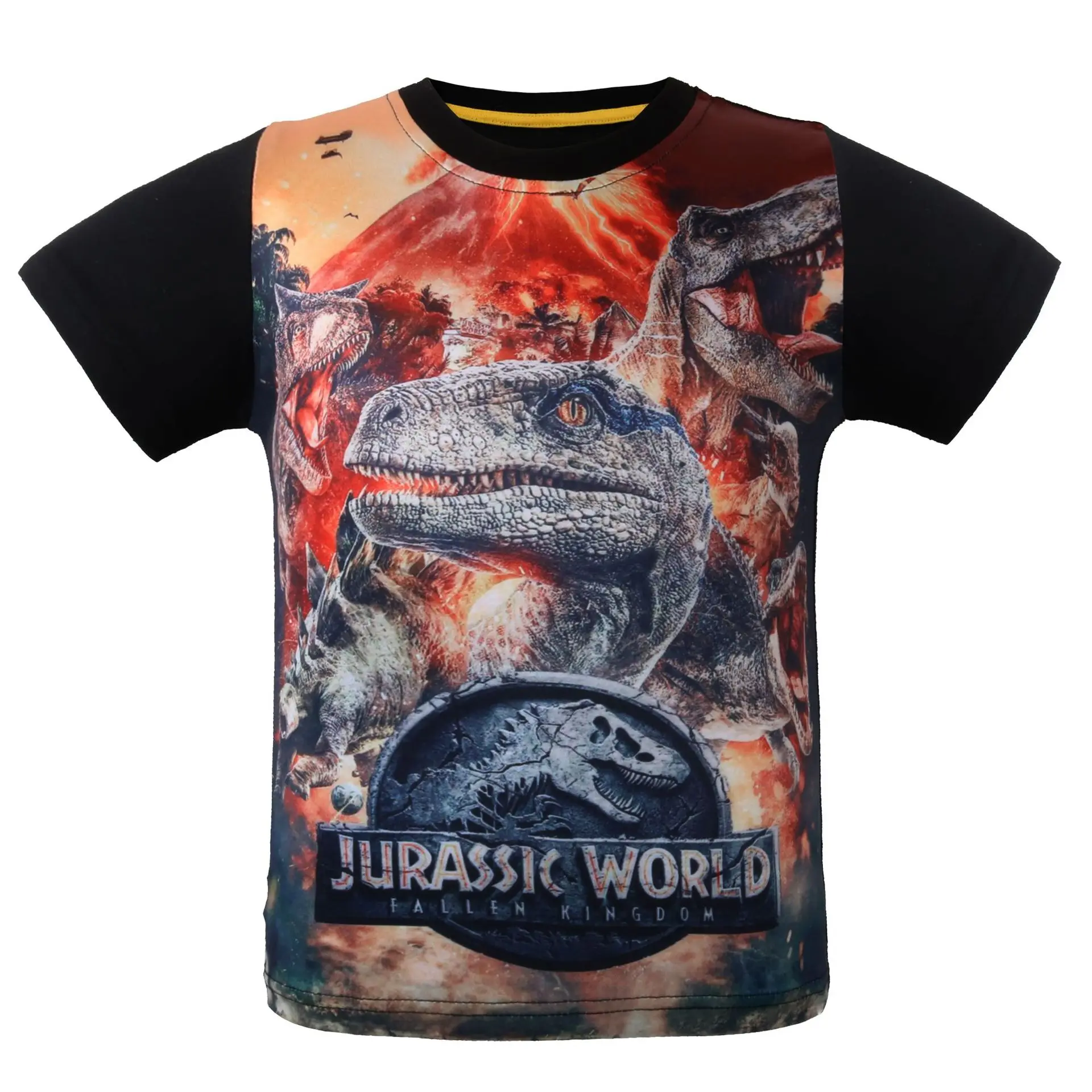 Коллекция года, одежда с короткими рукавами с изображением динозавра «Мир Юрского периода» Детская футболка Летняя импортная одежда,, Детская футболка с короткими рукавами