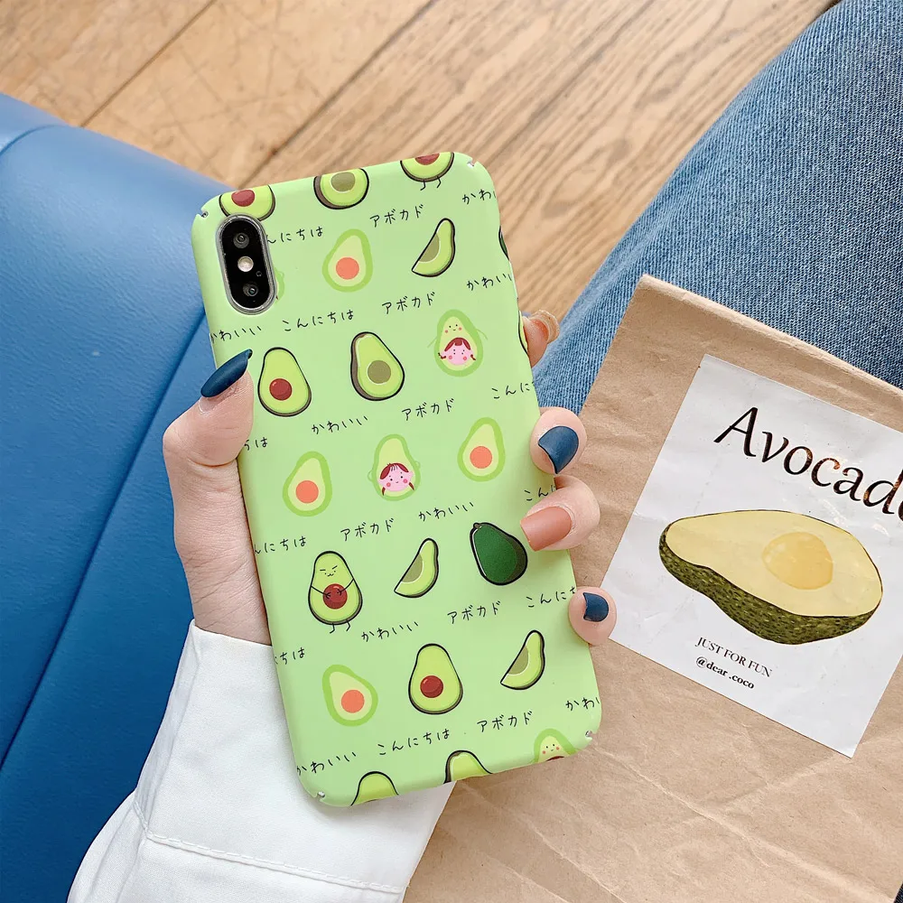 

Cute Fruit Case for Xiaomi Redmi Note 7 Case Luxury Avocado Printed Cover for MI 9 8 PC Hard Case for XIAOMI 6 6X Note 3 Conque