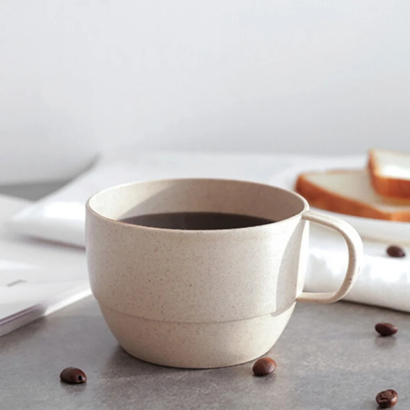 

Eco-Friendly Wheat Straw Milk Office Coffee Cup Plastic Breakfast Cup Teacup Mug Drinks Water Cups