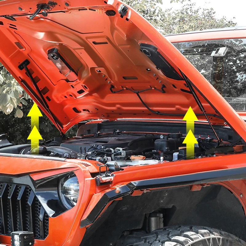 Для Jeep Wrangler- капот капота газовые упоры, амортизационные стойки Лифт поддерживает Нержавеющая сталь Черный 2 шт
