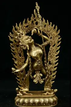 

China Tibet Buddhism Temple Brass Vajrayogini Vajravarahi Buddha Goddess Statue