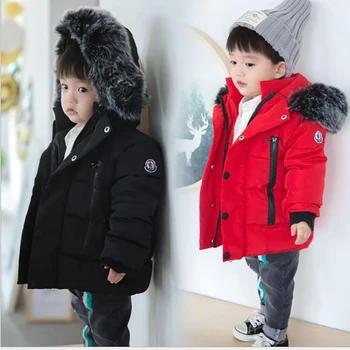 

Baby Boys Girls Jacket Children Kids Winter Thick Hooded Outerwear Coat Christmas Warm Parka Cotton-Padded Clothes Snow Wear
