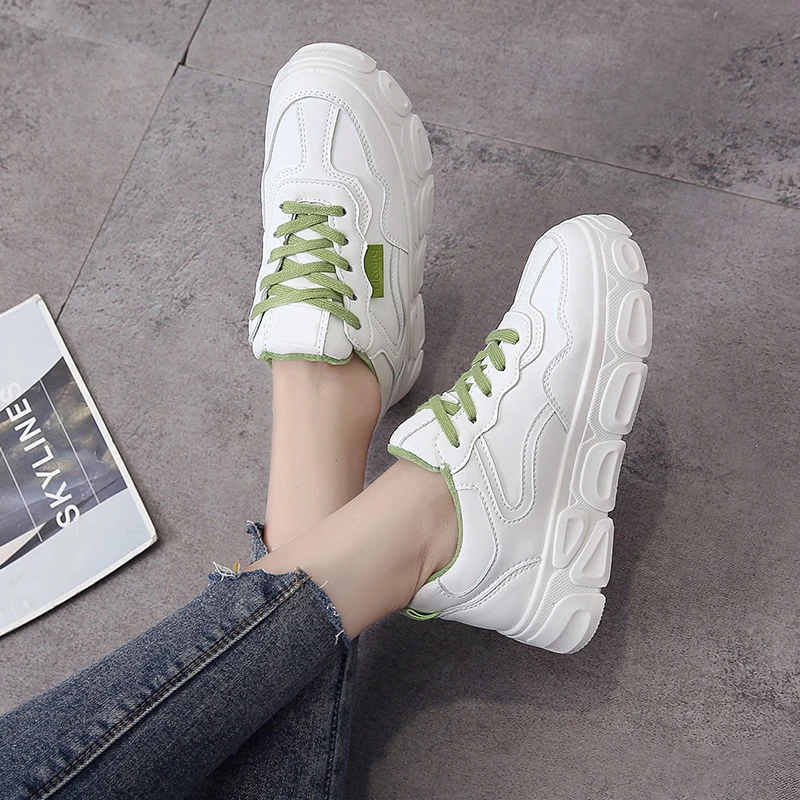 

New Fashion Winter Chunky Shoes Plus Velvet Warm Casual Shoes Lace-up Shoes Ladies Sneakers Outdoor Walking Shoes U13-59