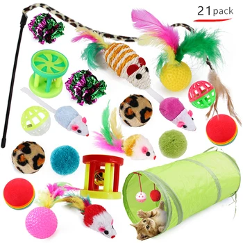 

Cat Toy Pet Kit Collapsible Tunnel Cat toy Fun Feather Mice Shape Pet Kitten Dog Cat Interactive Play Supplies