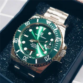 

PAGANI Design PD-1639 Men Watches Automatic Green Watch Men Stainless Steel Waterproof 100M Business Sport Mechanical Wristwatch