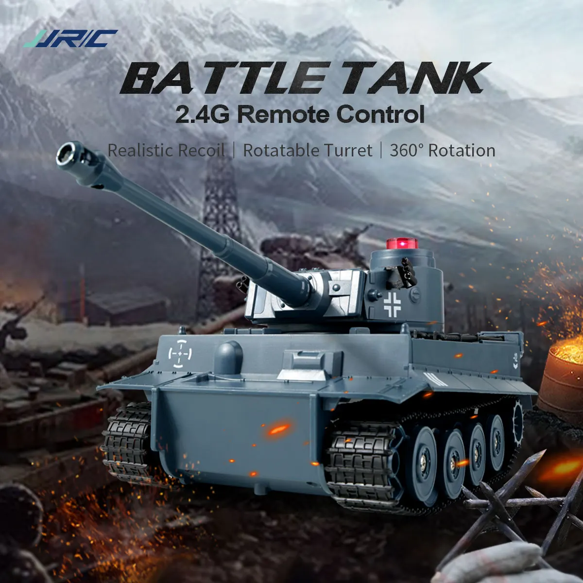JJRC Q85 RC Tank Model, 2.4G Remote Control Programmable Crawler Tank, Sound Effects Military Tank 1/30 RC Car Toy for boys