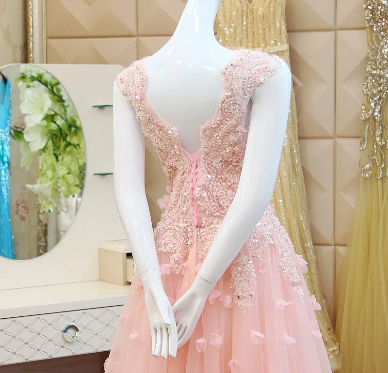 Распродажа, женское торжественное платье vestidos de festa longo, ТРАПЕЦИЕВИДНОЕ розовое свадебное платье, длинное свадебное платье принцессы