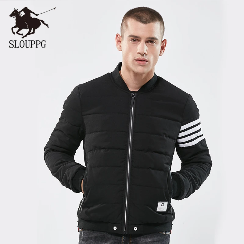 

SLOUPPG 2018 Winter New European And American Jacket Men's Jacket Army Coat Stripe Male Flying Cotton Loose Pike Coat