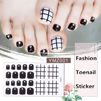 

22tips/sheet Toe Nail Stickers Smile Pattern Summer Style Polish Toe Nail Wraps Waterproof Manicure Kids Feet Decorations