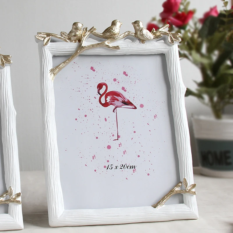 Retro Decoration Crafts Photo Frame Creative Resin Bird&Tree Picture Frame Vintage Photo Frame Wedding Home Decor Ornaments Gift