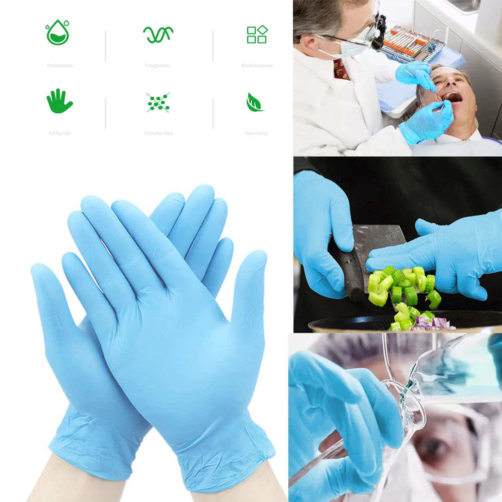 

100pcs Disposable Gloves Medical Gloves Industrial and Medical Exam Grade Nitrile Gloves Food Contact Nitrile Gloves