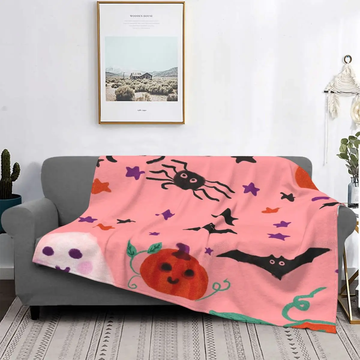 Manta Con Estampado De Fantasma De Halloween, Colcha Para Cama A Cuadros, Cubienna De Playa, Manta De Lana, Colchas Para Cama