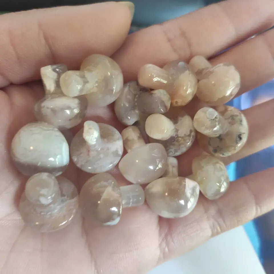 10 шт. натуральные маленькие вишневые цветки агат гриб кварцевый кристалл ручная