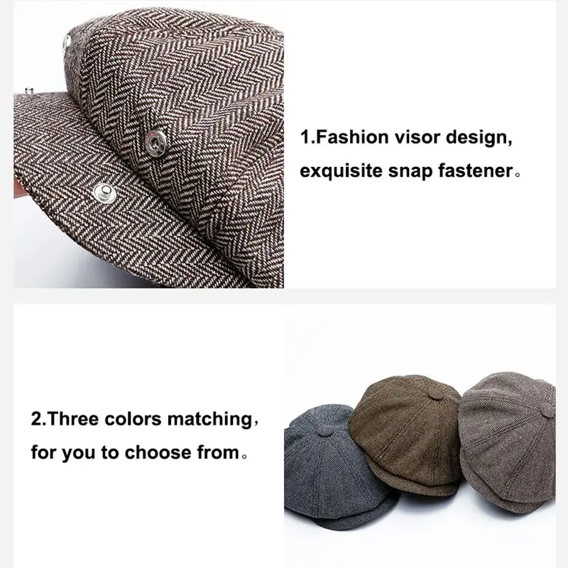 JNKET модная осенне-зимняя Кепка-берет в стиле ретро, восьмиугольная кепка для мужчин и женщин, плоская кепка s, Классическая художественная Кепка Gatsby