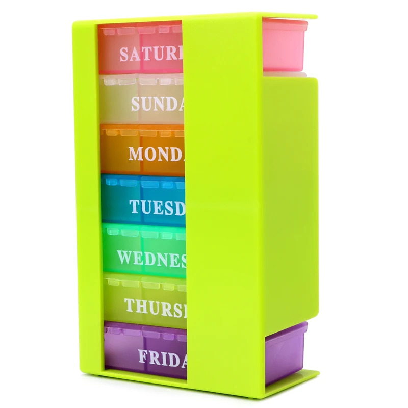 

21 Slots 7 Day Pill Box Organizer Weekly Medicine Vitamins Storage Container Travel Case E65F