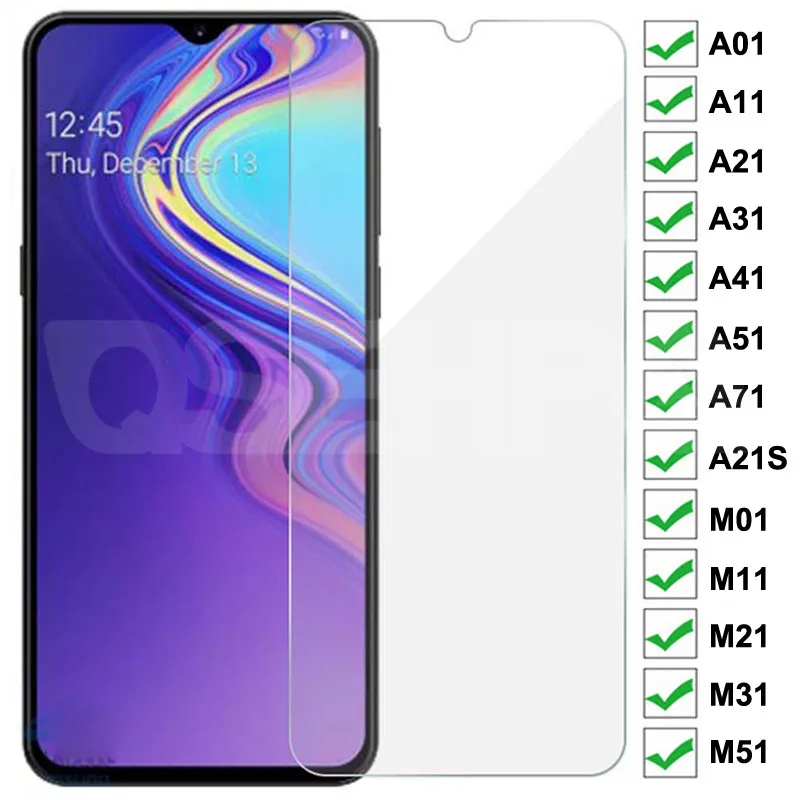 

9H Tempered Glass For Samsung Galaxy A01 A11 A21 A31 A41 A51 A71 A21S Glass Screen Protector M01 M11 M21 M31 M51 A10 A50 Glass