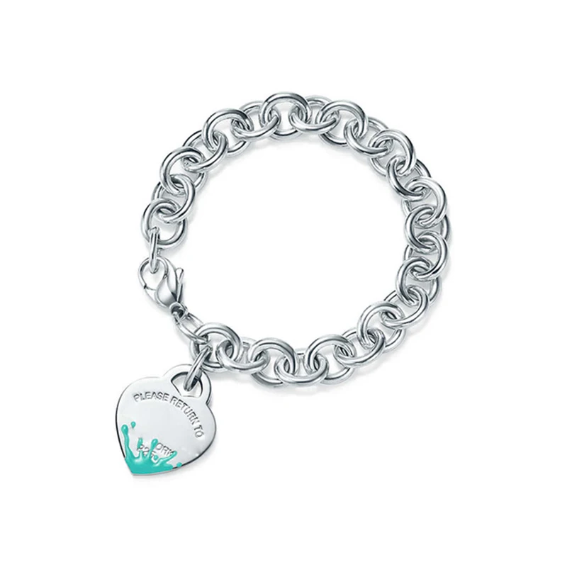 YS charm bracelet из стерлингового серебра пробы, высокая версия,, TIF love, Очаровательная цепочка-браслет в виде веревки, тренд, передний край, индивидуальность f - Окраска металла: b