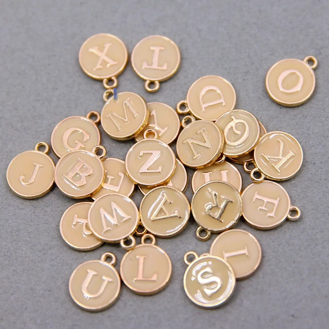 Gold Letter Charms Necklaces  Letter Charms Jewelry Making - 26pcs Letter  Charm - Aliexpress