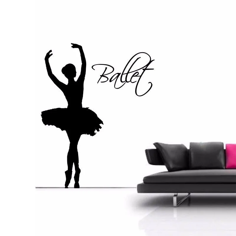 

Large Ballet Dancer SILHOUETTE Wall Art Spin Decal Sticker Decal Vinyl Transfer Mural Room Decoration E207