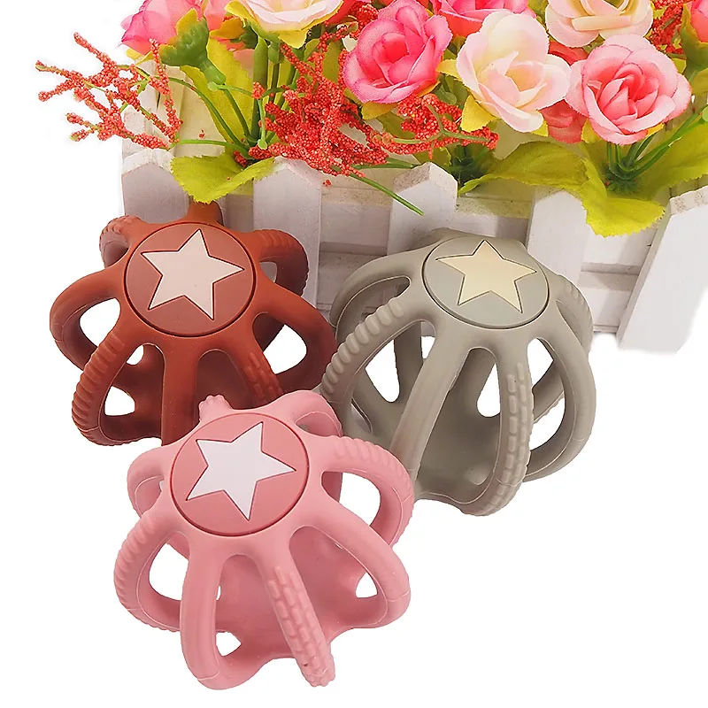 Chenkai 10PCS BPA Free Silicone Ball 3D Stereo Teethers Sensory Chewing Pacifier DIY Baby Necklace Pendant Teething Toys | Украшения и