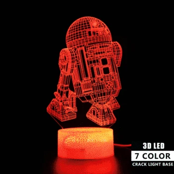 

Cartoon 3D Novelty Light Children Gifts Bedroom R2D2 Projection Lamp Remote Control Night Light 3d Table Lamp Led Light