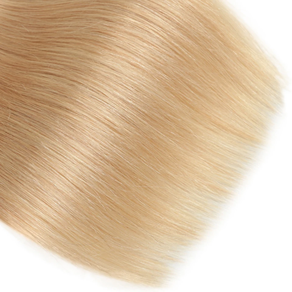 Несекущиеся бразильские вьющиеся волосы Remy пучки волос плетение 10-26 дюймов, прямые человеческие волосы для наращивания Мёд блондинка P27/16/613 пучки волос плетение