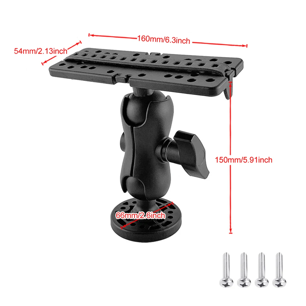 Acessórios de Caiaque com Parafusos Universal Fish Finder Montar Base Barco Suporte Catamarã Marinha 360 Graus Giratória Bola Cabeça 4 Acessórios de caiaque com parafusos universal fish