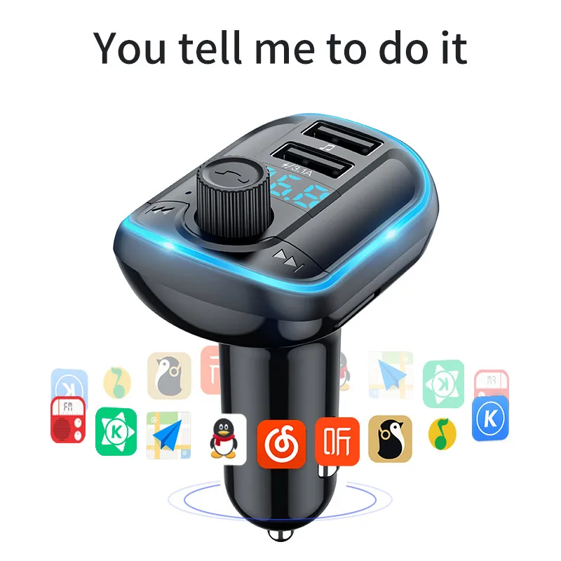 Автомобильный fm передатчик с приемником Bluetooth 5 0 mp3 плеер светодиодный