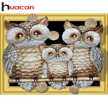 

Huacan 5d Diamond Painting Kits Full Owl Handmade Gift Embroidery Animal Diamond Art Mosaic Home Decor