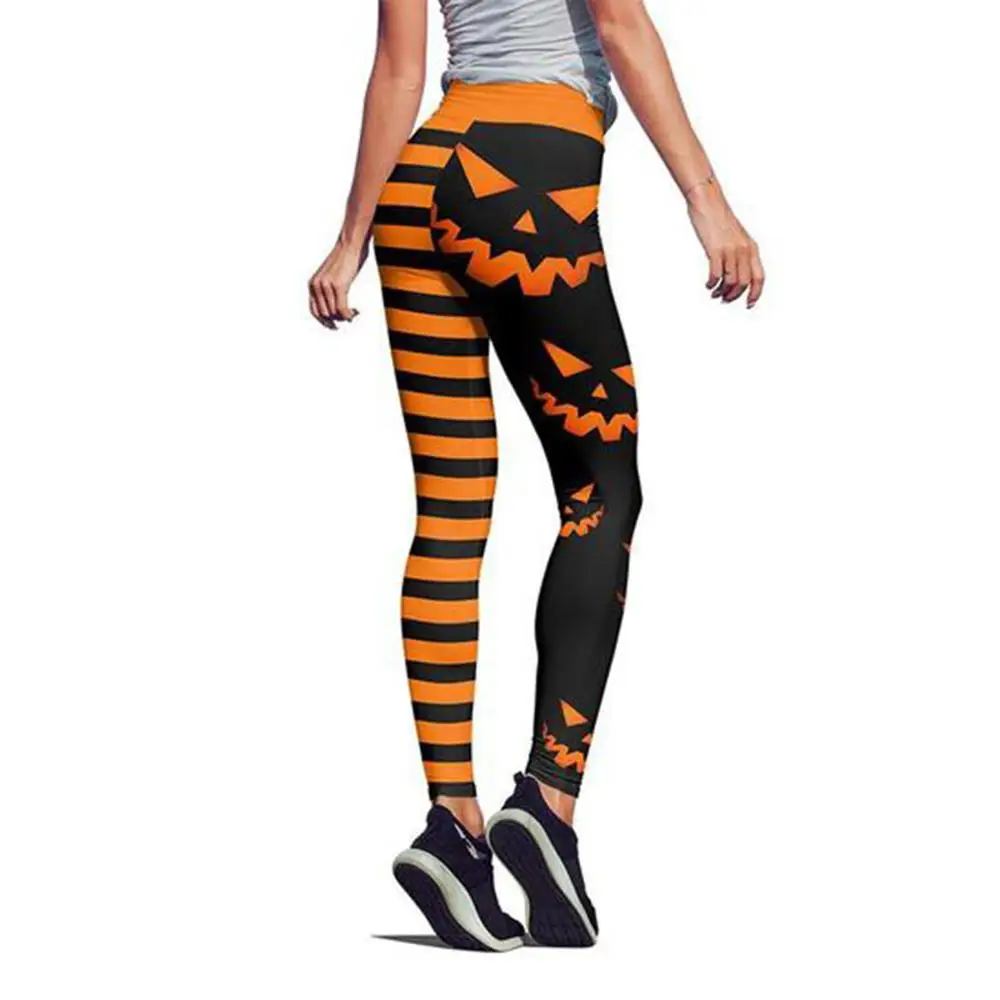 New Hotsale Halloween Pumpkin Print Leggings Women High Waist Sportwear Fitness Fashion Push Up Leggings Workout Leggins Slim