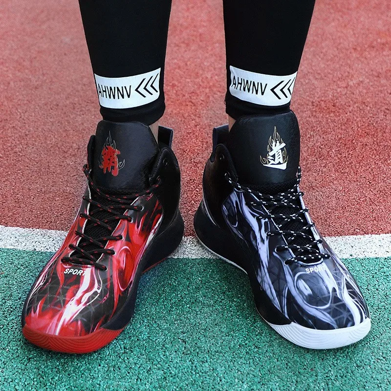 

high-quality High top mandarin duck basketball shoes Men's shoes and sports shoes a cement floor School shoes