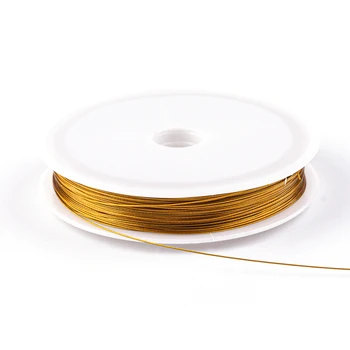 

45m/lot Wire Width 0.38 0.45 0.6mm Beading Wires Stainless Steel Gold Color Wires for DIY Jewelry Making Findings Accessories