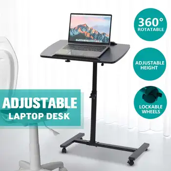 

Height Adjustable Lazy Computer Desk with Safety Sidewall Movable laptop Stand Foldable Rotate Laptop Bed Table Standing Desk