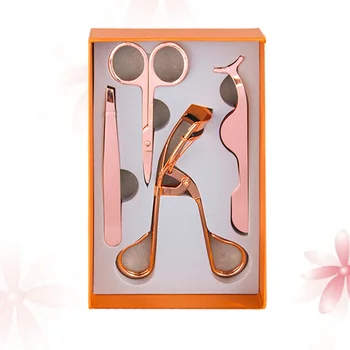 

4pcs One Set Eyelash Curler Eyelash Fixator Multifunctional Eyebrow Clip Scissors False Eyelash Tool for Woman Makeup Use