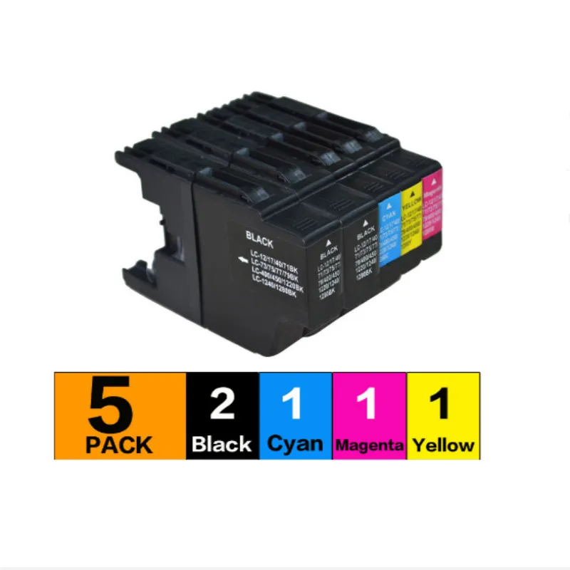 5 шт. картридж с чернилами для принтера Compatibl для Brother LC12 LC17 LC71 LC40 LC73 LC75 LC77 LC79 LC400 LC450 LC1220 LC1240 LC1280